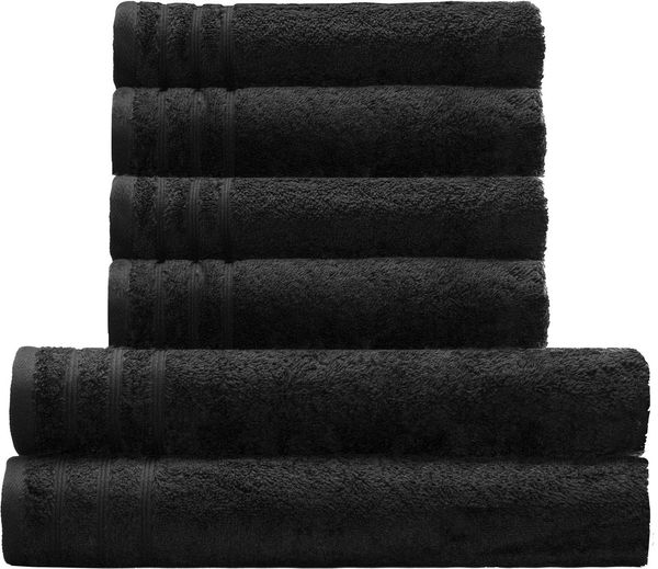 Kleine Wolke Handtuch Set Royal, Handtücher + Duschtücher, Frottier (Set, 6-St), Uni Farben, mit Bordüre, weich, auch als zweifarbiges Set erhältlich