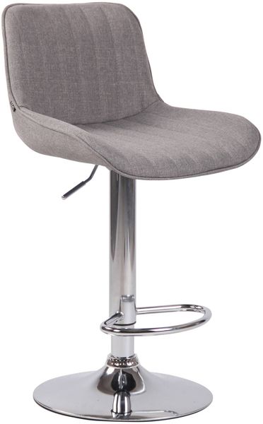 2er Set Barhocker Lentini, drehbar, Grau, Chrom, Stoff Bild 2