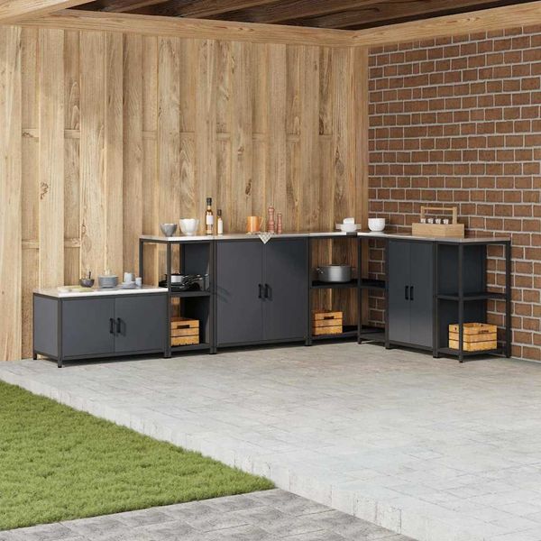 vidaXL Küchenaufbewahrung HATTEM Anthrazit 40 x 50 x 92 cm Stahl 874970
