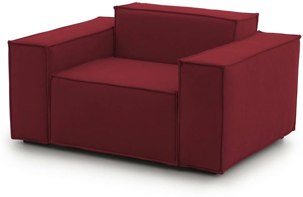 Dmora Rodonite-Sessel, Wohnzimmersessel, 100 % Made in Italy, Relaxsessel aus gepolstertem Stoff, 160 x 95 x 70 cm, Rot