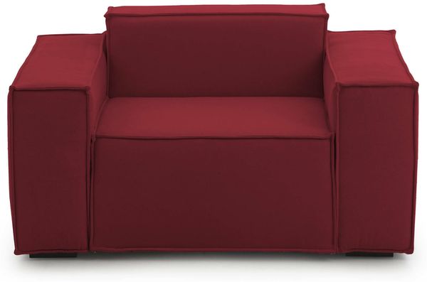 Dmora Rodonite-Sessel, Wohnzimmersessel, 100 % Made in Italy, Relaxsessel aus gepolstertem Stoff, 160 x 95 x 70 cm, Rot Bild 7