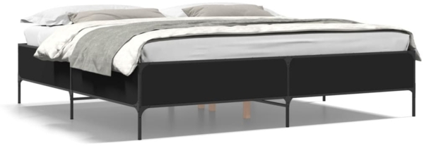 vidaXL Bettgestell Schwarz 200x200 cm Holzwerkstoff und Metall 3279777