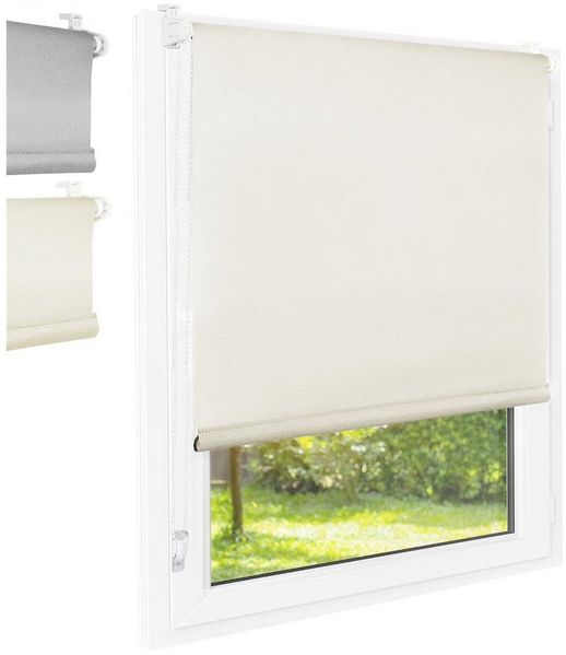 Rollo Blackout creme 85x140 - Breite (cm): 85, Höhe (cm): 140, Farbe: Creme