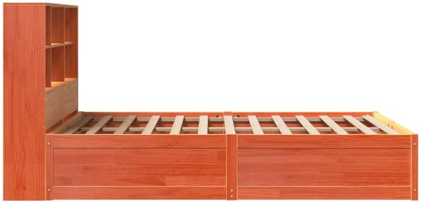 vidaXL Massivholzbett ohne Matratze Wachsbraun 140x190 cm Kiefernholz 3323469 Bild 6