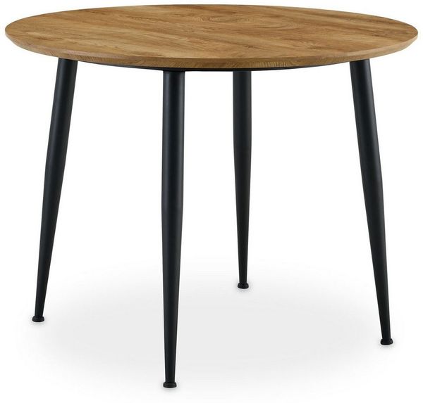 IDIMEX Esstisch NEVERS, Esszimmertisch rund 100 cm mit stabilem Metallgestell Nussbaum Finish