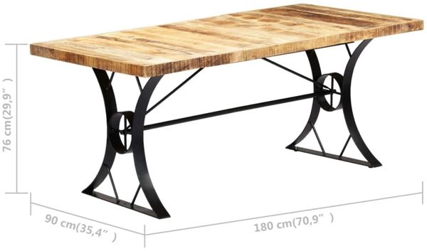 vidaXL Esstisch 180×90×76 cm Mango Massivholz [282766] Bild 10
