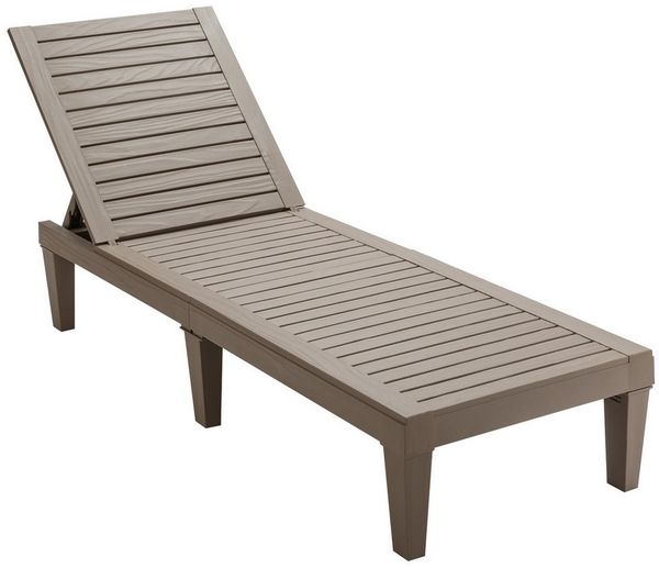 COSTWAY Sonnenliege wetterfest Gartenliege 180kg belastbar Liegestuhl 5 verstellbare Rückenlehne Terrassenliege für Outdoor Garten Terrasse Braun