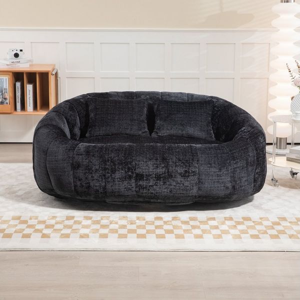 HAUSS SPOLE Schlafsofa Sitzsack Relaxsessel Posterstuhl, Extrabreit Lazy Sofa mit 2 Kissen