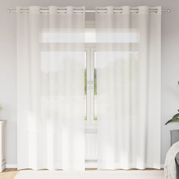 vidaXL Voile Vorhänge mit Ösen 2 Stk. Weiß 4102151