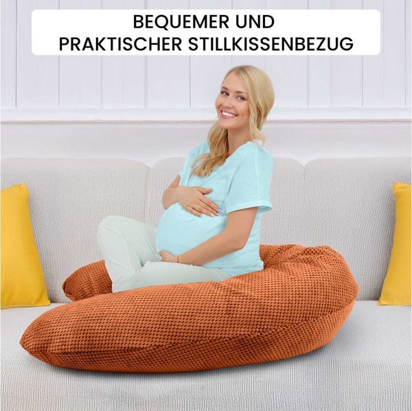 Amilian Stillkissenbezug 170 cm - Bezug für Stillkissen, Seitenschläferkissen - Kissenbezug, weicher Ersatzbezug - mit Reißverschluss - Bezug Stillkissen 170