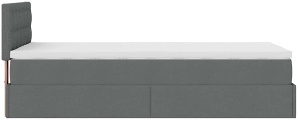 vidaXL Ottoman-Bett mit Matratze & LEDs Dunkelgrau 100x200 cm Stoff 3312451 Bild 10