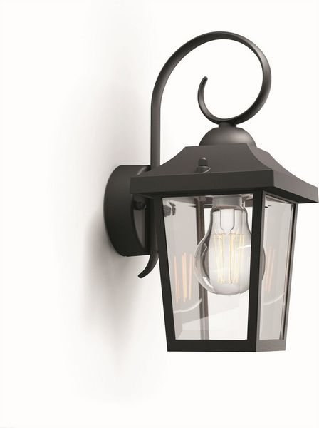 Philips Buzzard wall lantern black 1x60W 230V