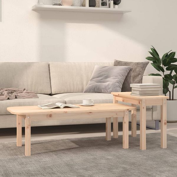 vidaXL 2-tlg. Couchtisch-Set Massivholz Kiefer 822362