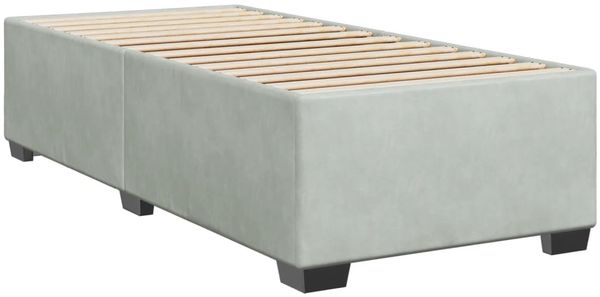 vidaXL Boxspringbett mit Matratze Hellgrau 90x200 cm Samt 3286204 Bild 5