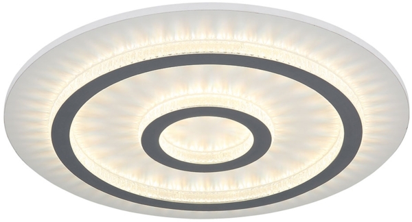 LED Deckenleuchte, weiß, Kristalle, dimmbar, Fernbedienung, D 45 cm