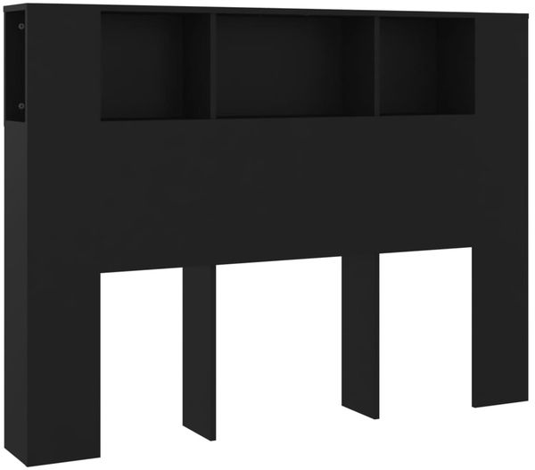Kopfteil, Bettkopfteil, Minimalistisch mit Ablagen Schwarz 140x18,5x104,5 cm