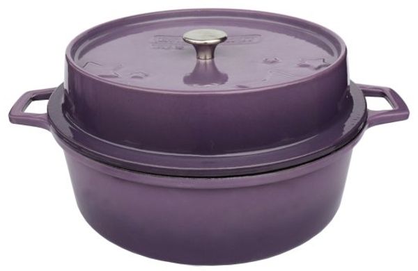 Grillfürst emaillierter Dutch Oven ohne Füsse DO4 - lila