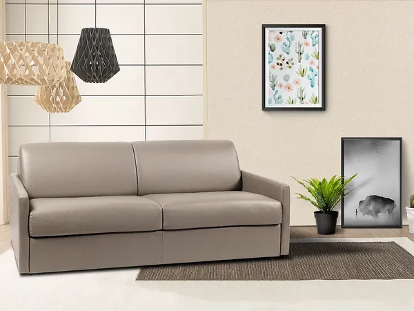 Schlafsofa 4-Sitzer CALIFE - Taupe - Liegefläche: 160 cm - Matratzenhöhe: 22 cm