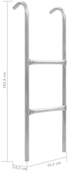 vidaXL vidaXL 2-stufige Trampolinleiter Stahl Silbern 102,6 cm Bild 3