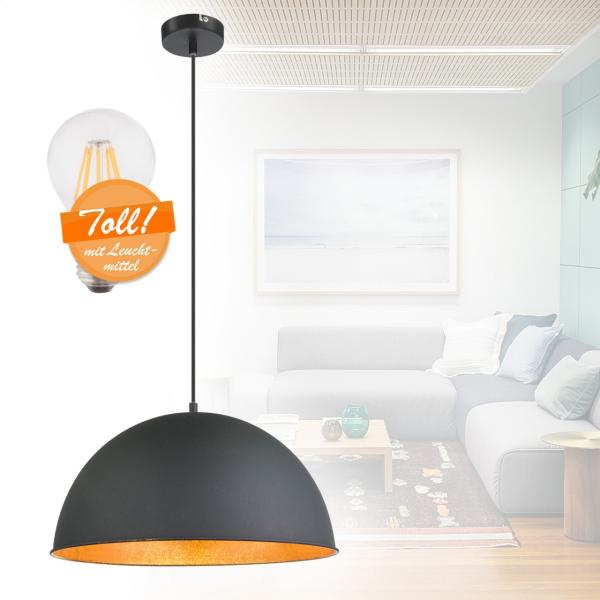 Hängelampe Esszimmer LED Hängeleuchte Pendelleuchte schwarz gold Küchenlampe