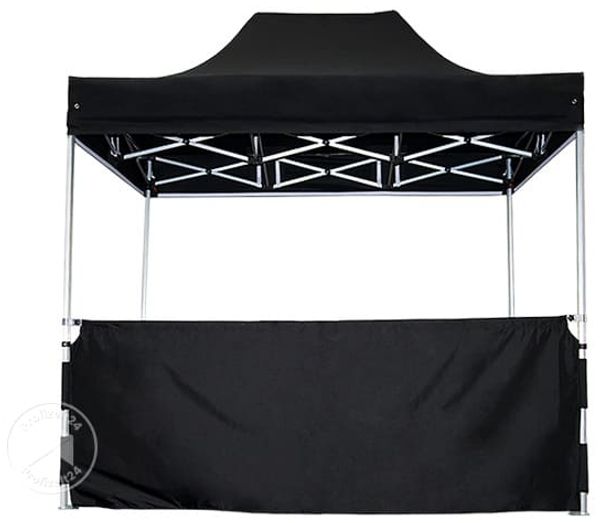 3m halbhohe Seitenwand für Faltpavillons PREMIUM und PROFESSIONAL, schwarz
