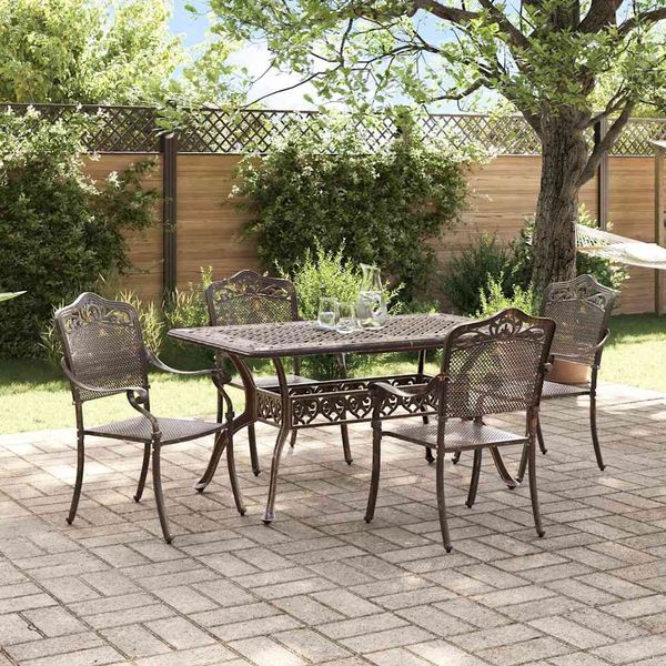 vidaXL Garten Essgruppe 5 pcs Bronze Aluminium 3334660