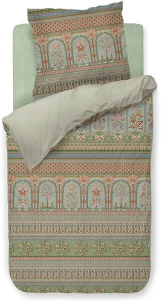 PIP Studio Perkal Bettwäsche 135x200 Bollywood Dreams green Ornamente grün Wende