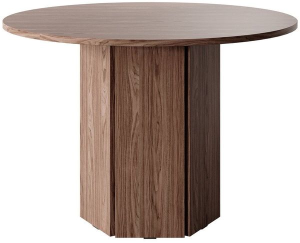 Selsey Hexa Esstisch, Laminierte Platte, Nussbaum, 110 cm