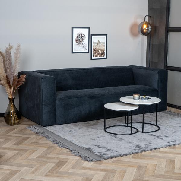 Bronx71 Sofa 3-Sitzer Memphis Stoff schwarz