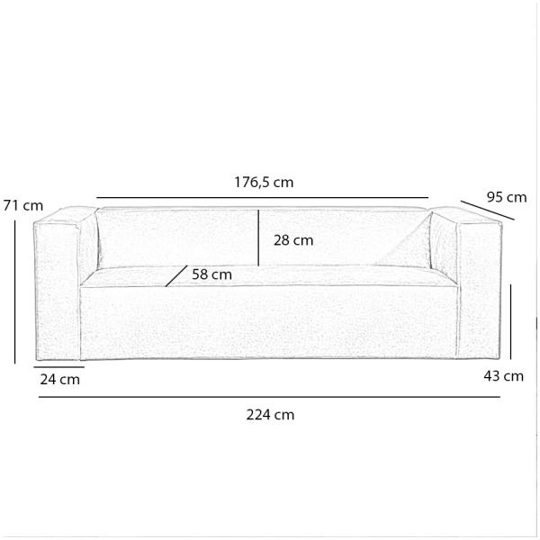 Bronx71 Sofa 3-Sitzer Memphis Stoff schwarz Bild 9