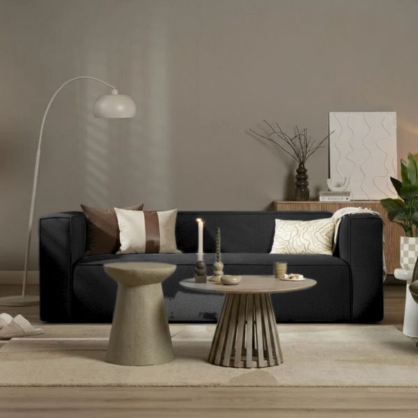 Bronx71 Sofa 3-Sitzer Memphis Stoff schwarz