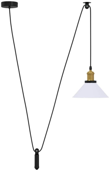 vidaXL Pendelleuchte Höhenverstellbar E27 Weiß Glänzend Ø 22 cm Metall 4103450