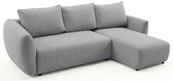 Selsey 'Zordo' - L-Form Eckschlafsofa mit zwei Bettkästen, grauer Chenille rechts