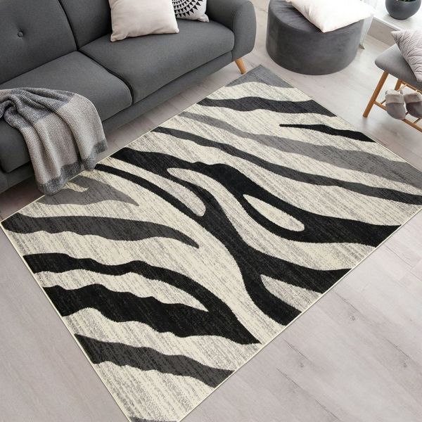 Mazovia Designteppich Modern Teppich Geometrisch Grau - Weich, Pflegeleich, 80 x 150 cm, Geeignet für Fußbodenheizung, Höhe 7 mm, Kurzflor