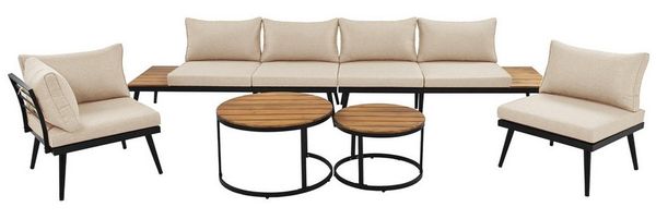OKWISH Gartenlounge-Set Balkonmöbel Sitzgruppe Lounge-Set, (Gartenmöbel L-förmiges Gesprächsset mit Tisch)