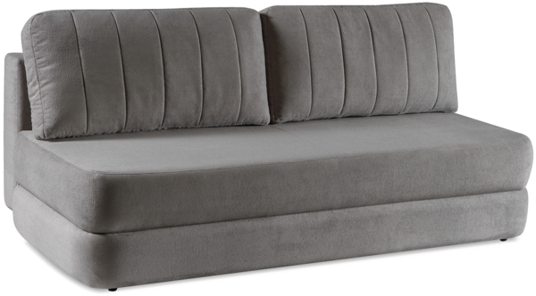 MEBLINI Sofa mit Schlaffunktion – ORBIS – 211x103x93cm – Grau Plüsch – Schlafcouch Ausziehbar - Schlafsofa mit Bettkasten - Sofabett - Couch mit Schlaffunktion – Klappsofa