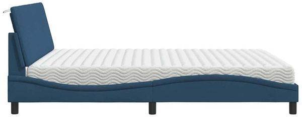 vidaXL Bett mit Matratze "Hanko" Blau 180x200 cm Stoff 3310551 Bild 6