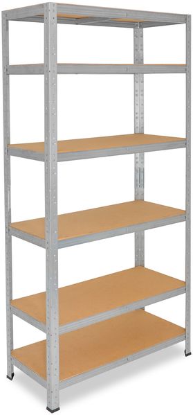 shelfplaza HOME 200x90x40 cm Schwerlastregal in grau-verzinkt mit 6 Böden und 145 kg Traglast pro Boden