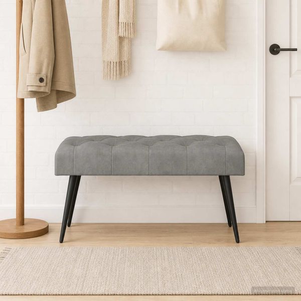 vidaXL Bank mit Knopfheftung Hellgrau 80 x 40 x 46 cm Samt 42038557