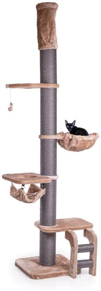 XXL Kratzbaum Lofty Cappuccino mit Deckenspanner ca. 57 x 57 x 250 - 275 cm