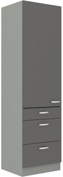 Küchen Hochschrank 60 Bianca Grau Hochglanz + Grau Küchenzeile Küchenblock Grey