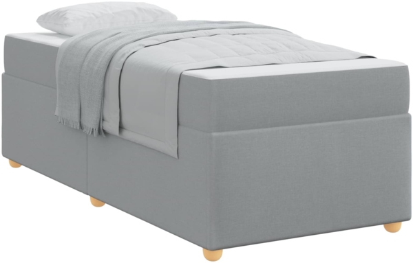 vidaXL Bettrahmen mit Matratze Hellgrau 90 x 190 cm Stoff 3399321