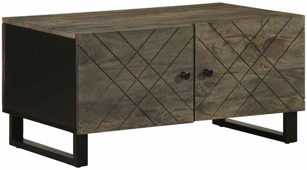 vidaXL Couchtisch Schwarz 80x50x40 cm Massivholz Mango 4017689