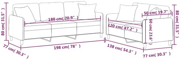 vidaXL 2-tlg. Sofagarnitur mit Kissen Hellgelb Stoff 3202139 Bild 9