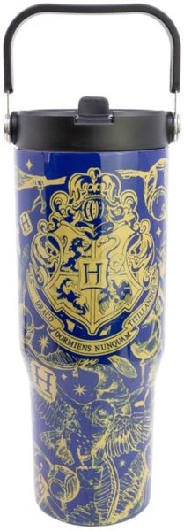 Harry Potter Edelstahl Thermobecher 860 ml mit Griff und Klappdeckel