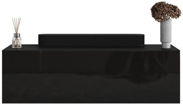 Planetmöbel Garderoben-Set Hängeschrank WEST 100 cm schwarz, (Garderobenschrank, Wandgarderobe hängend oder stehend), in verschiedenen Farben