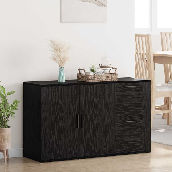 vidaXL Sideboard Schwarz Eichen-Optik 100 x 33 x 59,5 cm Holzwerkstoff 881140