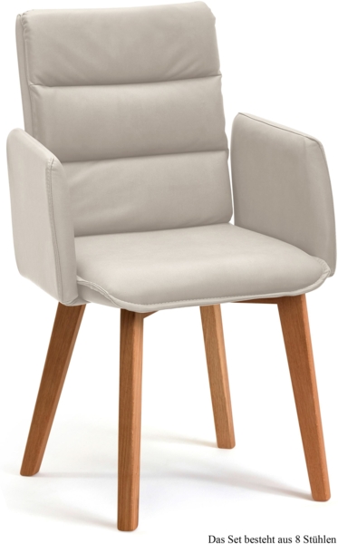 Armlehnstuhl (8er-Set) Daritsa 52x92x60 Eiche geölt/Natur