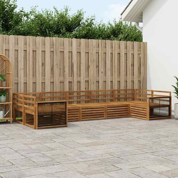 vidaXL Outdoor-Sofagarnitur 7 pcs Natur 3383802