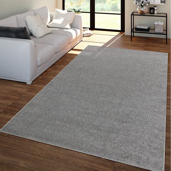 TT Home Teppich Diele, Esszimmer, Flur, Schlafzimmer, Wohnzimmer, Rund, Höhe: 12 mm, Wohnzimmer Teppich Kurflor Unifarbendes Design Modern Und Zeitlos